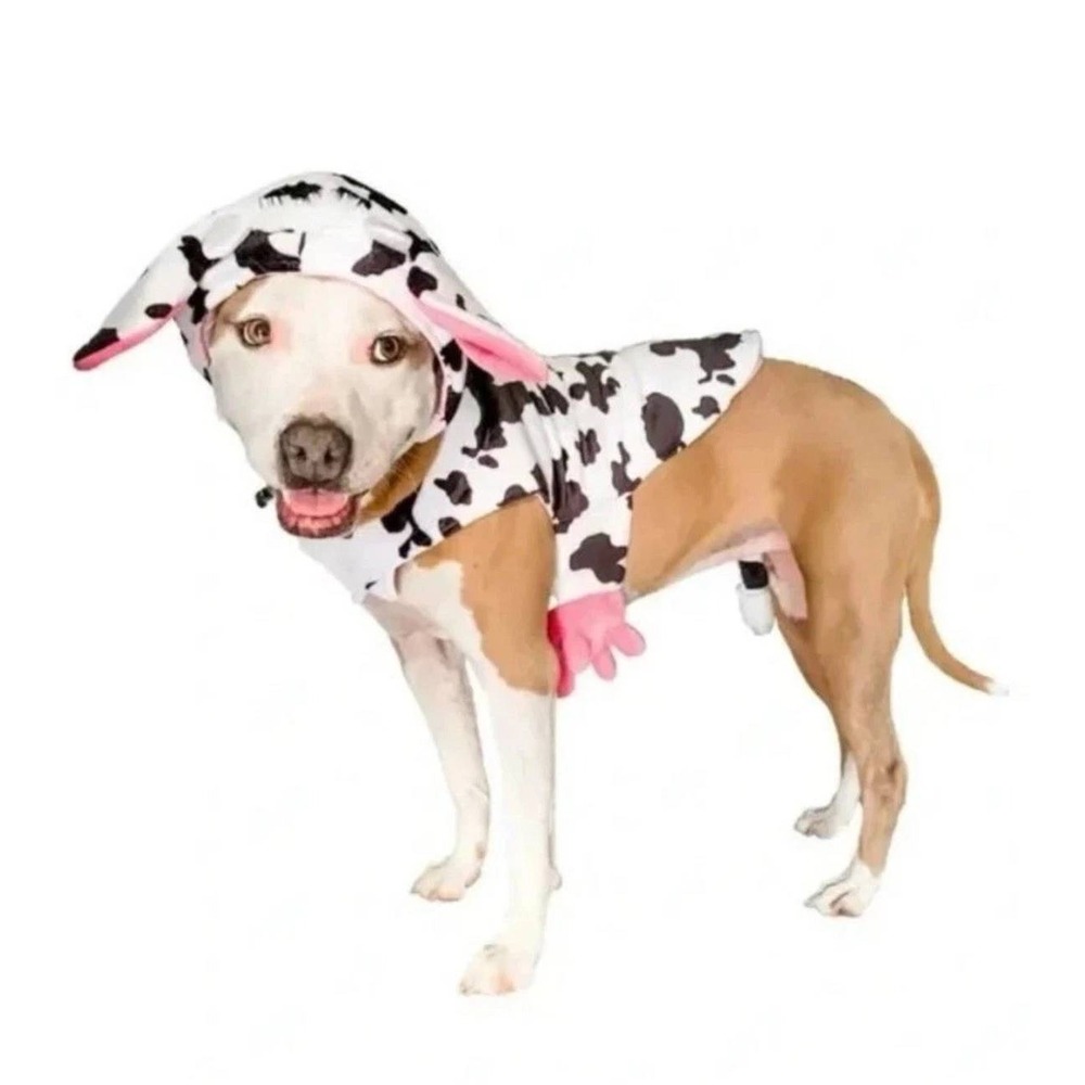 Skull & Bones Dog Costume Cow w/ Udders Halloween‎ Outfit Pet Apparel Size Small